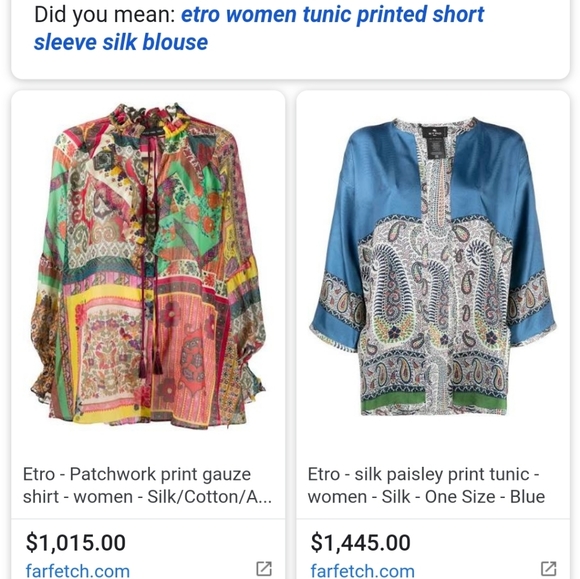 Silk blouse, 100% SILK Aztec Parsley Psychic Floral print Satin, Flowy, Soft - Picture 4 of 4